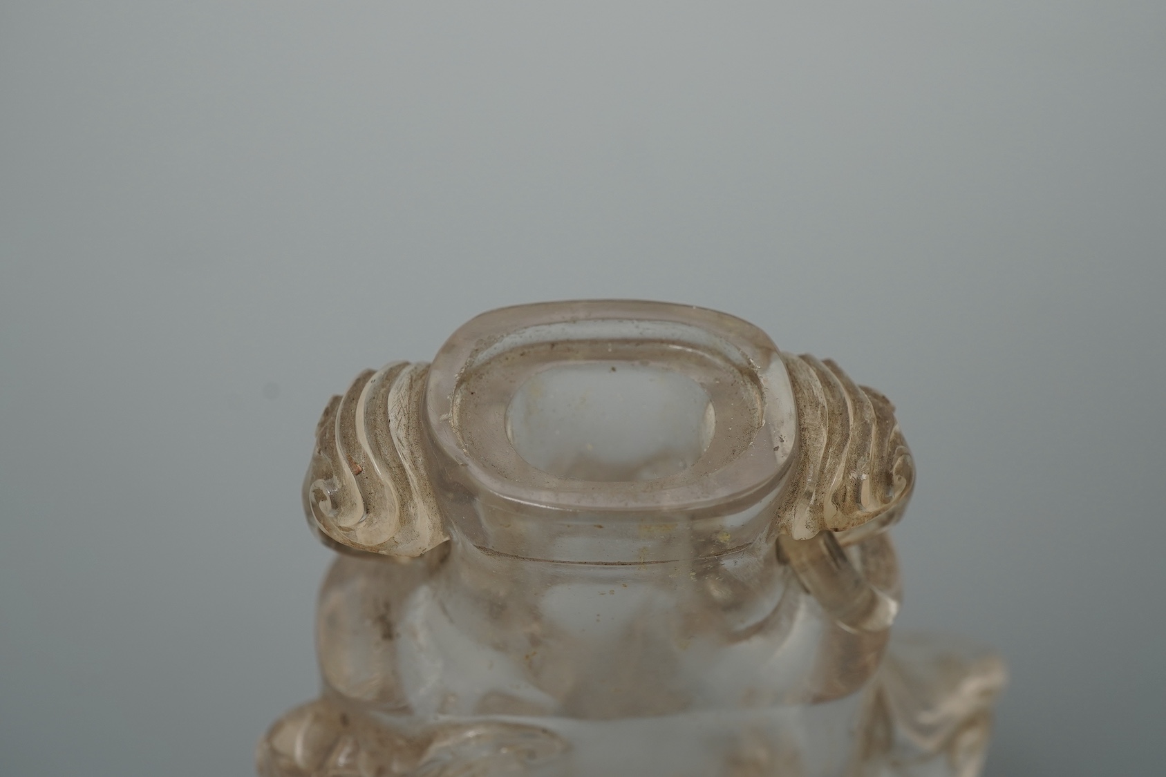 A Chinese rock crystal small vase and cover, 18th/19th century